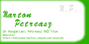 marton petreasz business card